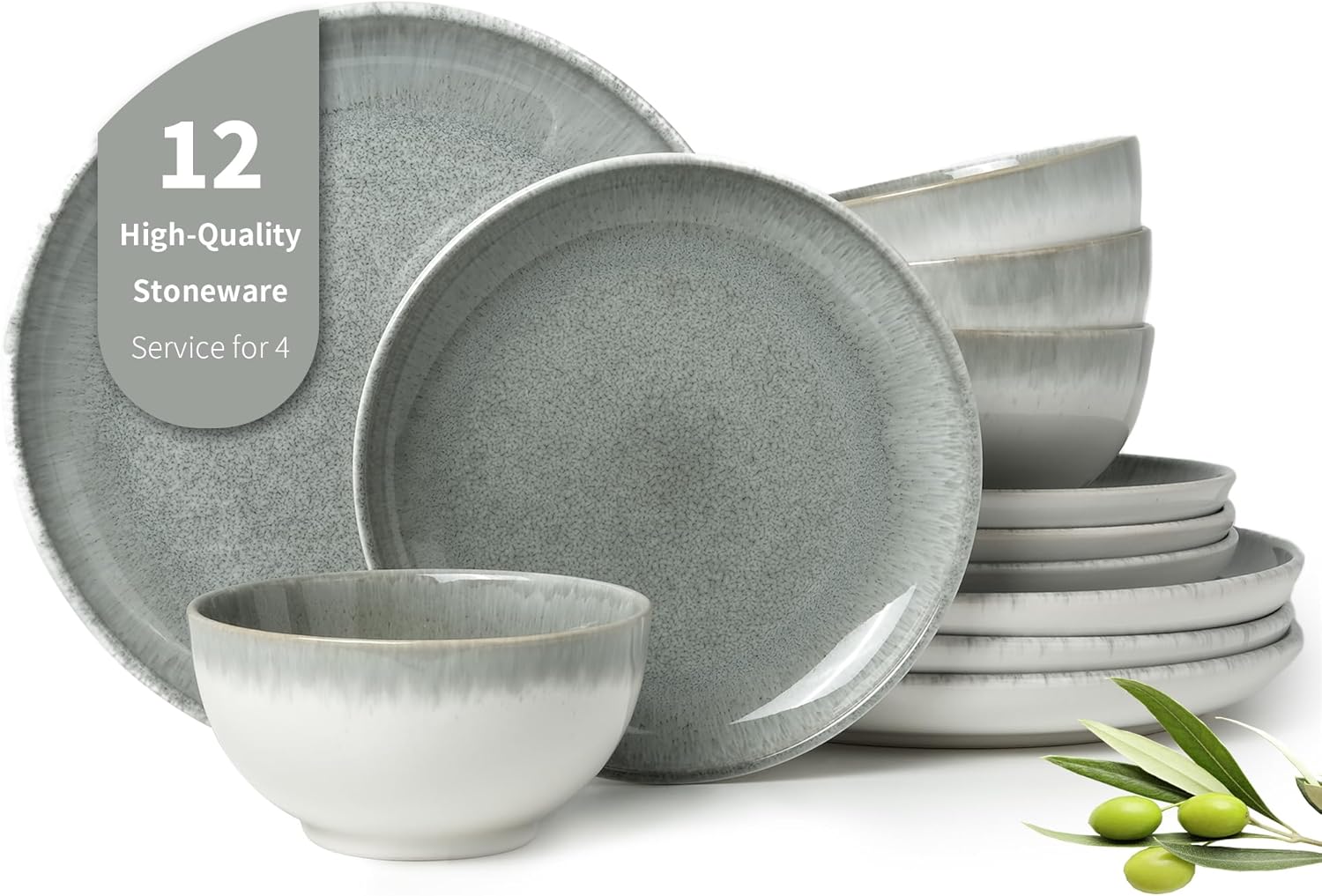 12-Piece Stoneware Dinnerware Set