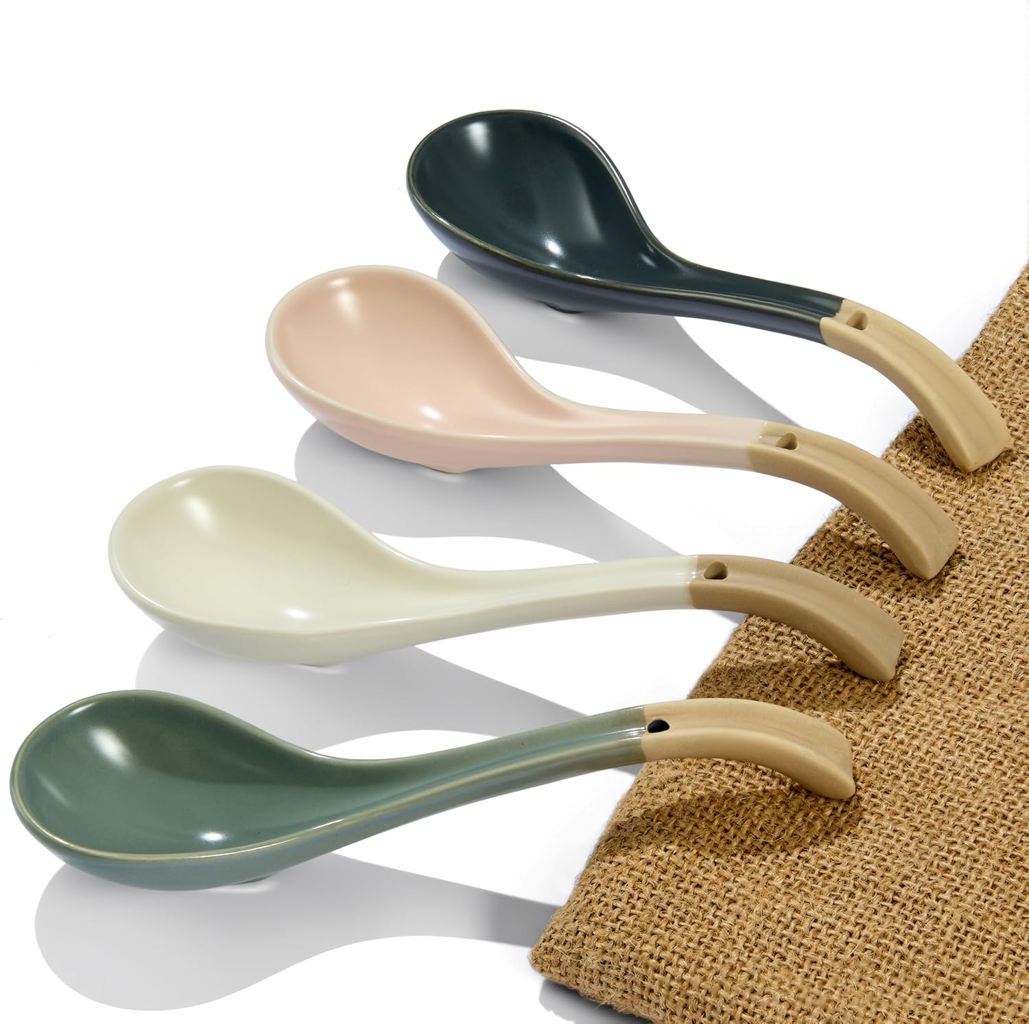 Asian Ceramic Soup Spoon
