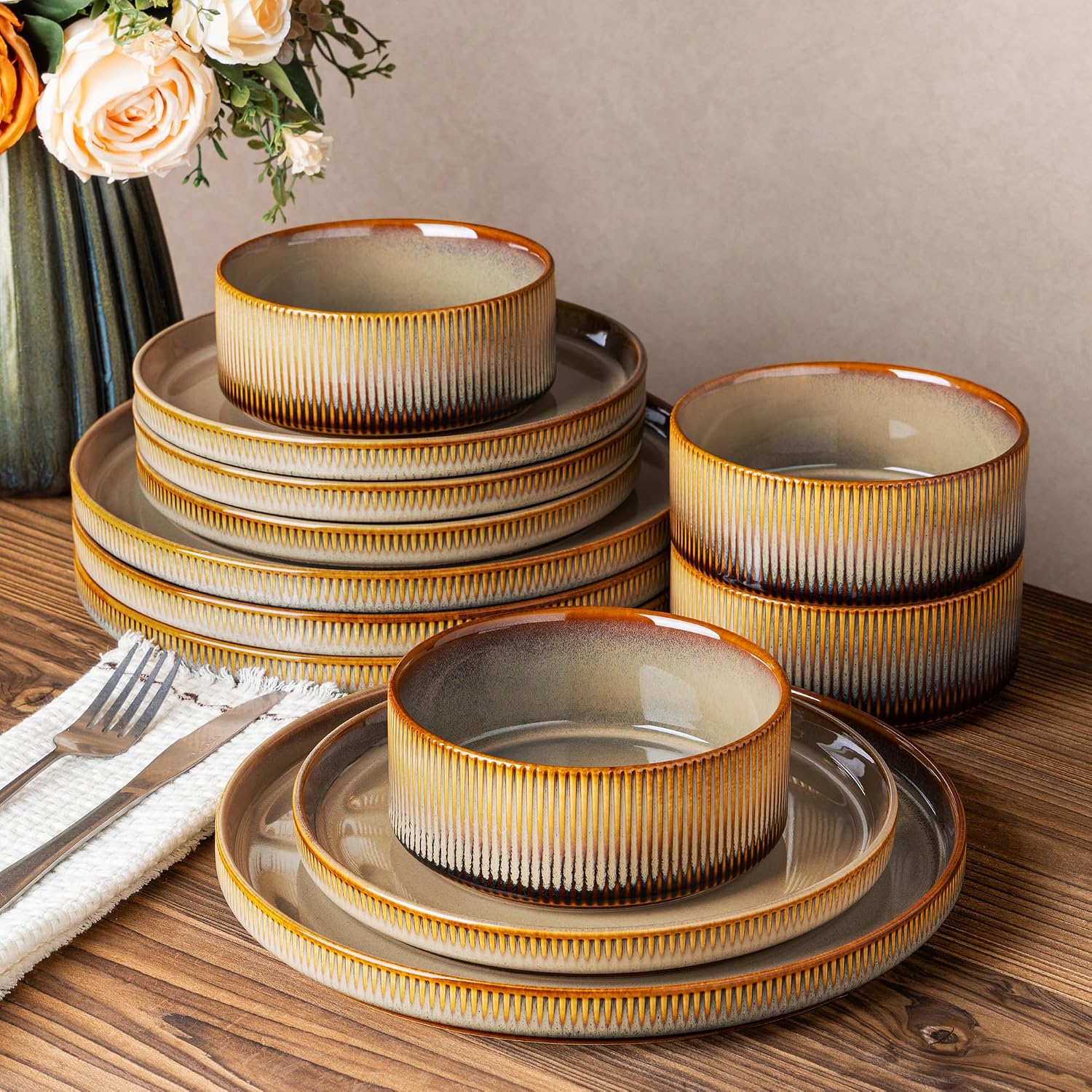 12-Piece Ceramic Dinnerware Set